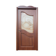 porta classica con vetro e rosa